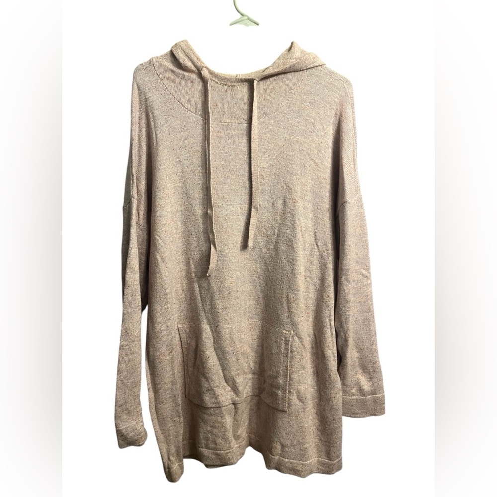 Pure J. Jill Womens Hoodie  Light Pink Long Sleeves Knitted Casual Pullover L